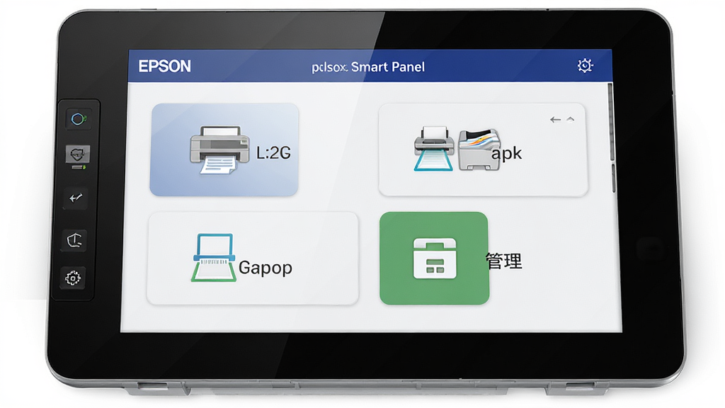 Epson Smart Panel Ӧ�������棬չʾ��ӡ��ɨ�衢��ӡ�������Ĵ���ģ��ͼ�꣬����������������ִ���ϸ�ھ��£����ʸɾ����޶���Ԫ��