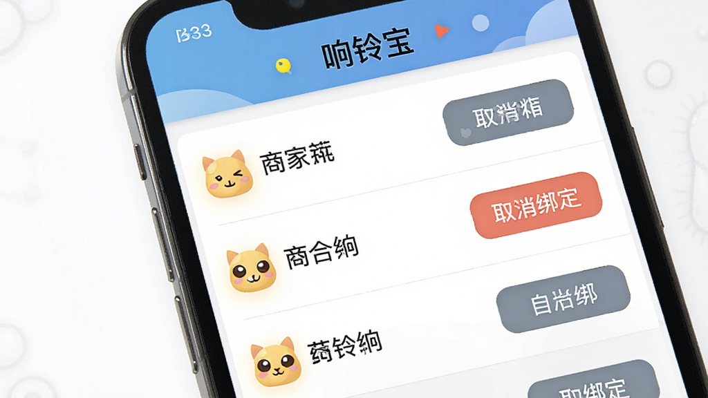 ���屦Ӧ���ڵİ󶨹������棬�б�չʾ����̼����ƺ�ȡ���󶨰�ť�����������£������С����屦�����⣬�ֻ���Ļ��д������ƽ��UI��ƣ�ϸ�����������ʸɾ����޶���Ԫ��