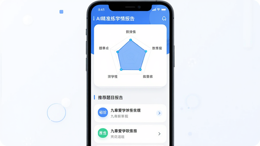 ���°�ѧ���������ͼ���ֻ���ĻչʾAI��׼��ѧ�鱨��ҳ�棬����Ϊ�ֻ�����ͼ���У������ϲ���Ϊѧ���״�ͼ�²���Ϊ�Ƽ���Ŀ�б����Ű������������Ϊ�ִ������Ƽ��У�ϸ�ڰ�����ɫ��ɫ����Բ�ǿ�Ƭ�����ݿ��ӻ�ͼ�������ʸ���ɾ��޶���Ԫ��