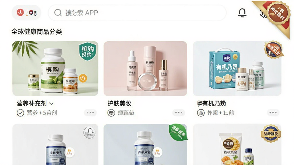 �Ĺ��羳APP��ҳչʾȫ�򽡿���Ʒ���࣬����Ӫ���������������ױ���л��̷۵�ר�������������£�����Ϊ�������������в���Ʒ�ٲ���������ִ���Լ��ϸ��ͻ����Ʒ��Դ��ʶ��Ʒ����Ȩ�Ǳ꣬���������ɾ��޶���Ԫ��