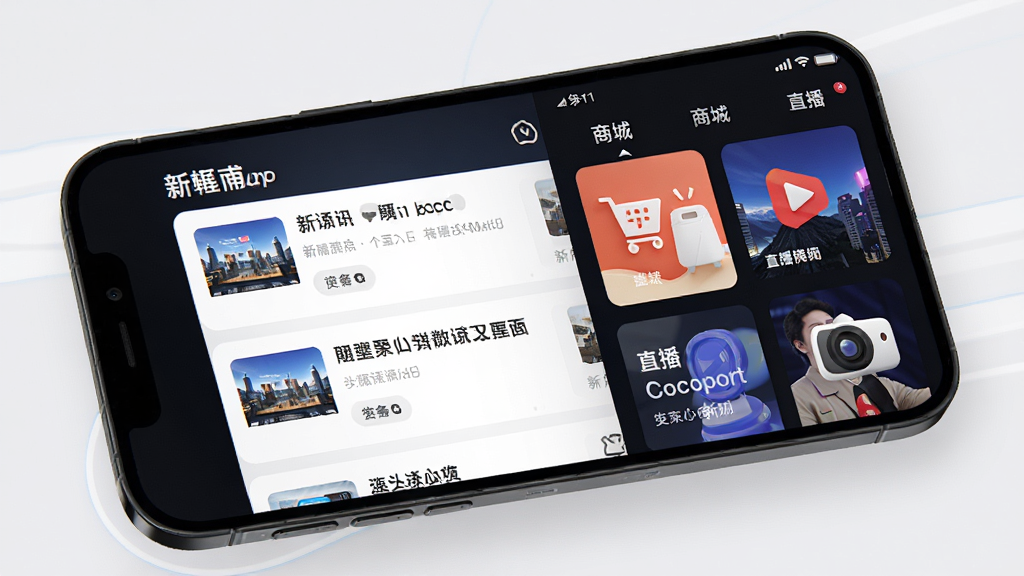 ���ܸ�App������չʾ���ֻ���Ļ�г���������Ѷ���̳ǡ�ֱ���ȶ������ģ�飬�����������Ű����࣬�ִ��Ƽ����ϸ�ڷḻ�����ʸ��壬�ɾ��޶���Ԫ��