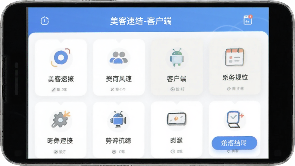 美客速结-客户端 安卓版 功能界面
