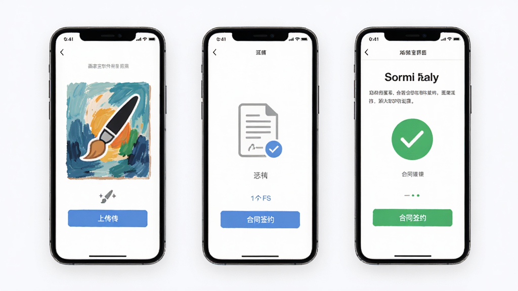 ���ұ���������չʾ������Ϊ�ֻ���Ļ��ʾ�����ϴ��ͺ�ͬǩԼҳ�棬����Ϊ����չʾ�������ţ��Ű������������Ϊ�ִ��Ƽ��б�ƽ����ƣ�ϸ�ڰ�������ͼ�ꡢ��ͬͼ��ͶԹ�ͼ�꣬���ʸ��壬�ɾ����޶���Ԫ��