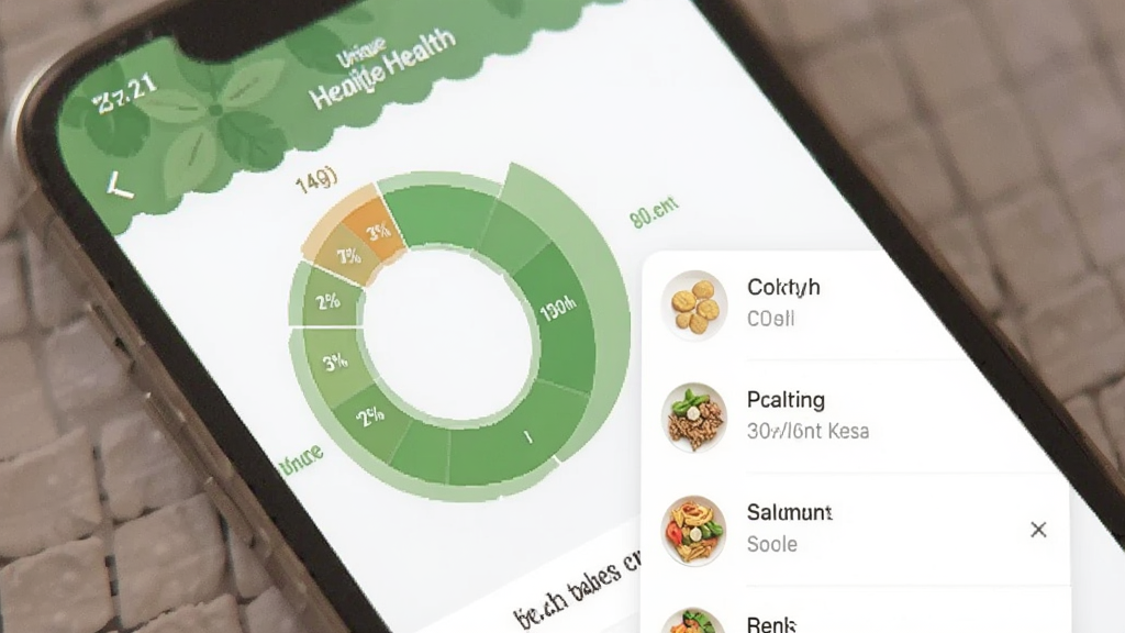 Unique Health��ʳ��¼ҳ�棬����ͼչʾӪ��������ʳ���б���������ɫ�������⣬�ֻ����棬�ɾ��޶���Ԫ��