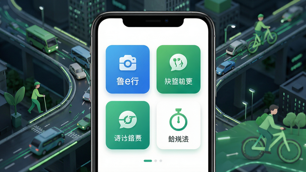 ³e��APP������չʾ���ֻ���Ļ������ʾ�Ĵ��ܰ��ͼ�꣬����Ϊ���н�ͨ·������ɫ����Ԫ�أ�����ͻ�������ּ�࣬�Ű��������ִ��Ƽ����ϸ�ھ��£����ʸ��壬�ɾ��޶���Ԫ��