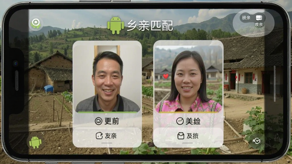 乡亲 安卓版 交友匹配界面