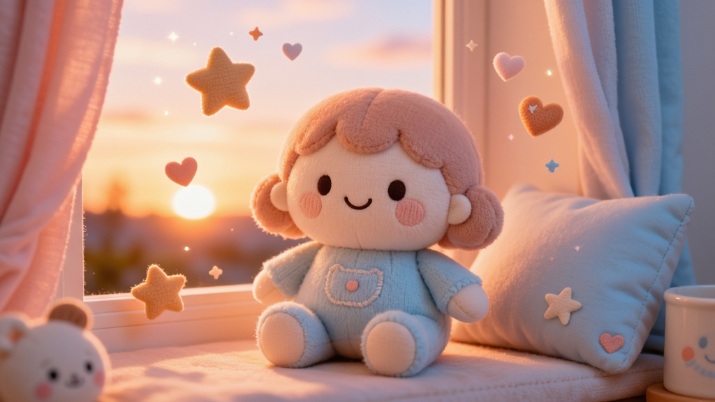 �������� ����ϵ�ֻ�Ӧ�ý��棬����������һ��Բ�������Ĳ�ż���ޣ��������΢Ц���ڴ��ߣ���������ů�Ļƻ���ߣ���Χɢ�������ǺͰ���Ԫ�أ�����ɫ��Ϊ��͵ķ���ɫ��ǳ��ɫ�����־��У����������ܰ��ϸ�ڰ������޵���ë�ʸк���͹�Ӱ�����ʸ��壬�ɾ����޶���Ԫ��