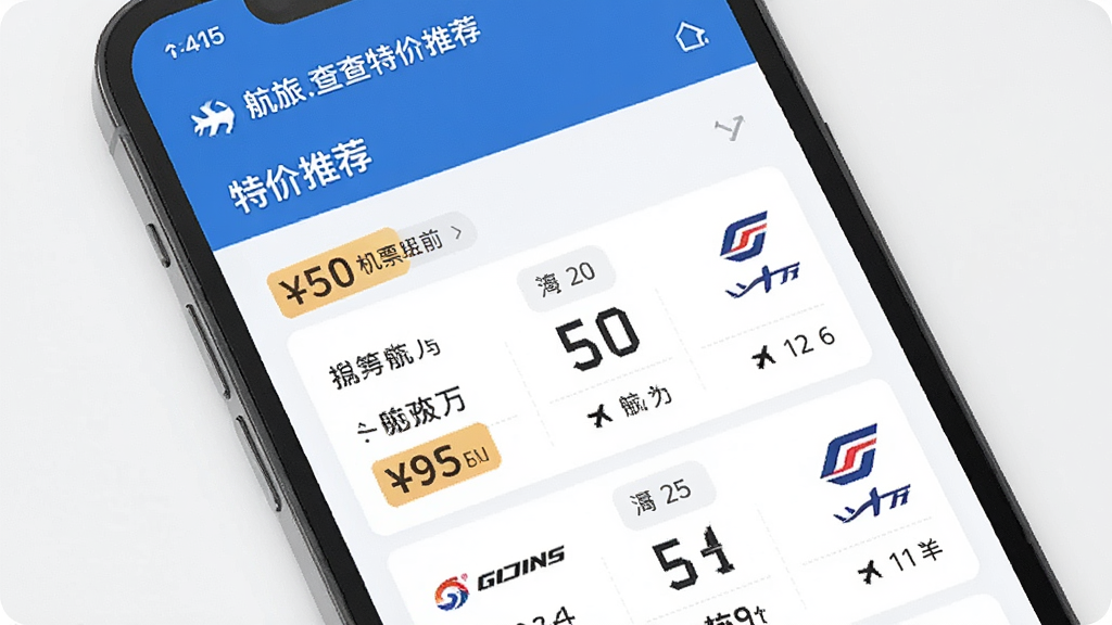 ���û�Ʊ����ؼ��Ƽ�ҳ�棬����Ϊ�ֻ���Ļ��ʾ�ؼۻ�Ʊ��Ƭ�б�������Ϊ�������У��Ű����룬�������ǳɫ��ϸ�ڰ����۸��ǩ�ͺ�˾logo�����ʸɾ��޶���Ԫ��