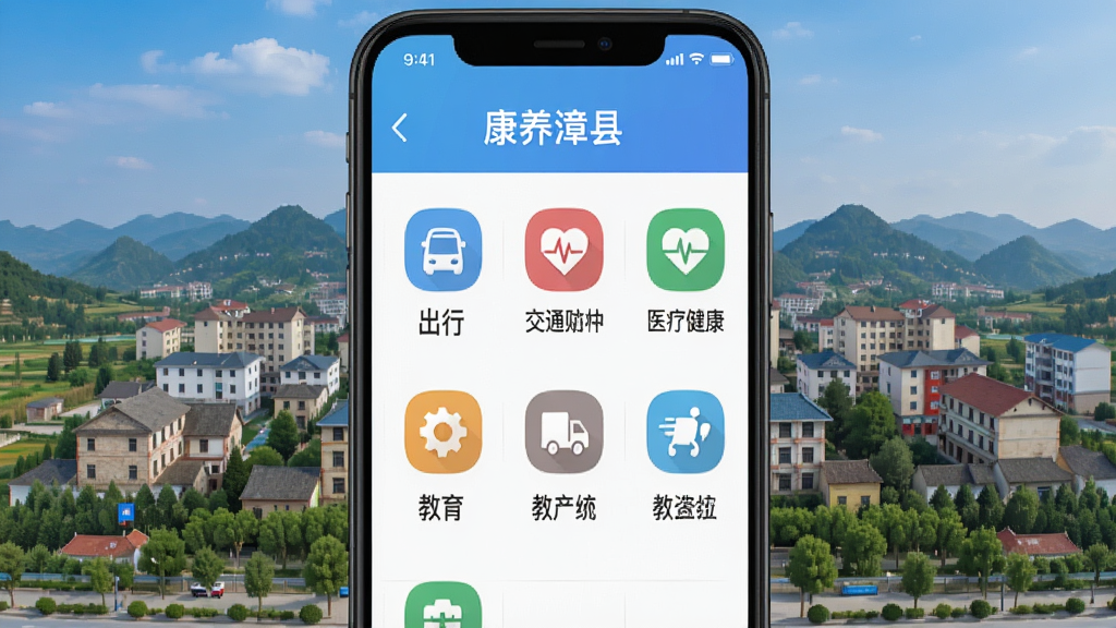 ��������APP�������ҳ�棬�ֻ���Ļչʾ��ͨ���С�ҽ�ƽ����������ɷѵȹ���ͼ�����񣬱���Ϊ���س��з�⣬�������룬�Ű���������ƽ����Ʒ��ϸ�ڷḻ�����ʸ��壬�ɾ��޶���Ԫ��