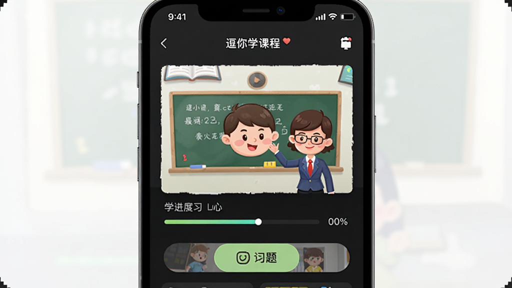 ����ѧAPPѧϰ�����ͼ������Ϊ�ֻ���ĻչʾȤζ����Ƶ�γ̣�����Ϊ����չʾ���Ű��࣬���Ϊ�ִ�������APP���棬ϸ�ڰ���ѧϰ��������ϰ�ⰴť����ͨ��ʦ���󣬻��ʸ��壬����ɾ����޶���Ԫ��