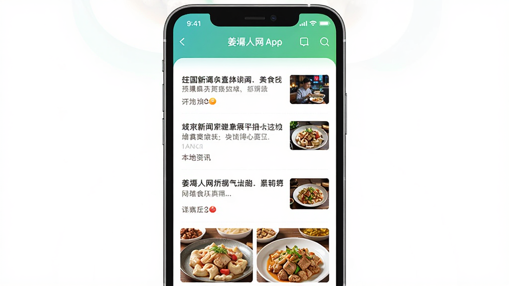 ��������App����չʾ������Ѷ����ʳ������飬����Ϊ�ֻ���Ļ��ʾӦ��ҳ�棬���־��У��Ű�����������ִ���Լ��ϸ�ڰ��������б�����ʳͼƬ����ͼ�����ʸ���ɾ��޶���Ԫ��