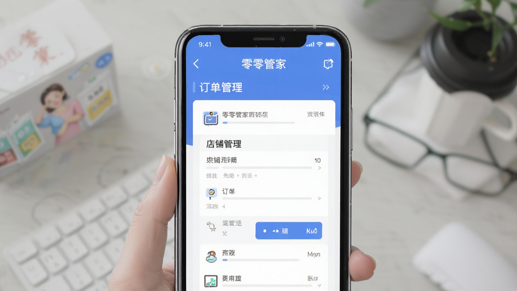 零零管家 手机界面 订单管理 店铺管理 软件预览图