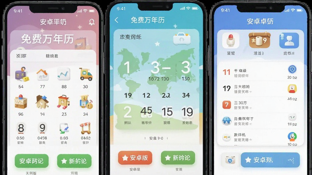 手机免费万年历 安卓版 界面功能预览