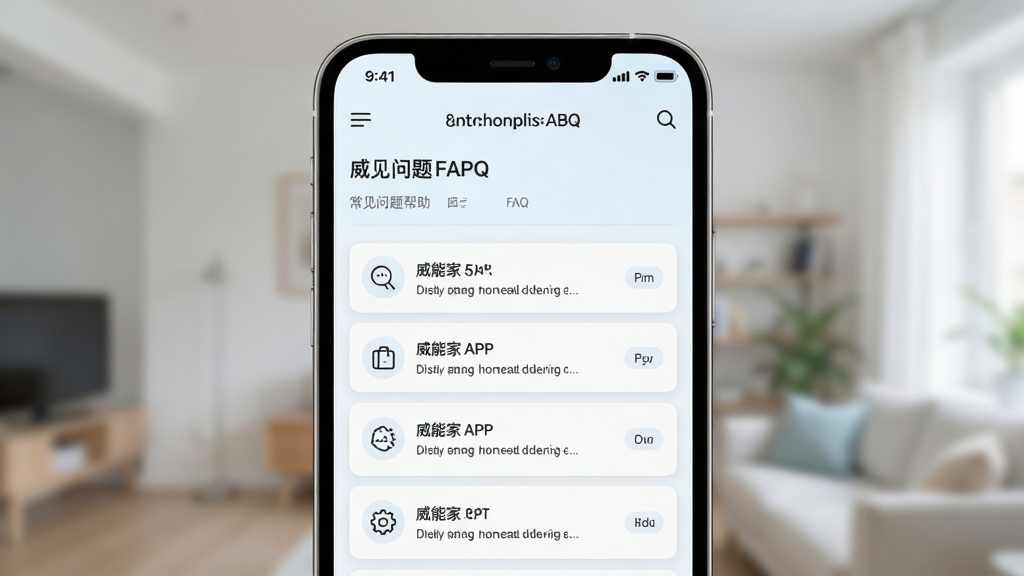 ���ܼ�APP�����������ҳ�棬�ֻ���Ļ��ʾFAQ�б�������Ϊ�ֻ����棬���־��У��Ű��������������ǳɫ��ϸ�ڸɾ������ʸ��壬�޶���Ԫ��