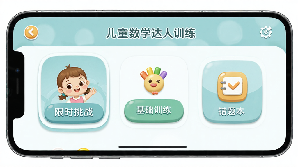 ��ѧ������������չʾ������Ϊһ���ͯ��ѧѵ��Ӧ�õ���ҳ�棬���ְ�����ʱ��ս��ڡ�����ѵ����ť�ʹ��Ȿͼ�꣬�Ű��������򣬷���º��Ѻã�ϸ���ϲ����������ɫ����Բ�ǿ�Ƭ��ƣ����ʸ��壬�ɾ����޶���Ԫ��