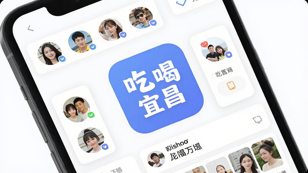 �ֻ���Ļչʾͬ�ǽ���APP���棬���������ǡ��Ժ��˲����������ƣ���Χ���Ƹ�������ͷ��Ͷ�̬��Ƭ�������������Ű��࣬�ִ���ƽ�����ϸ�ڸɾ������ʸ��壬�޶���Ԫ��