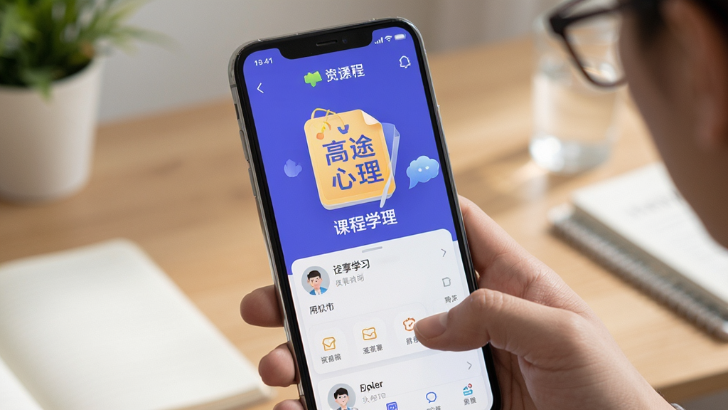 高途心理 安卓版 课程学习界面 用户场景展示