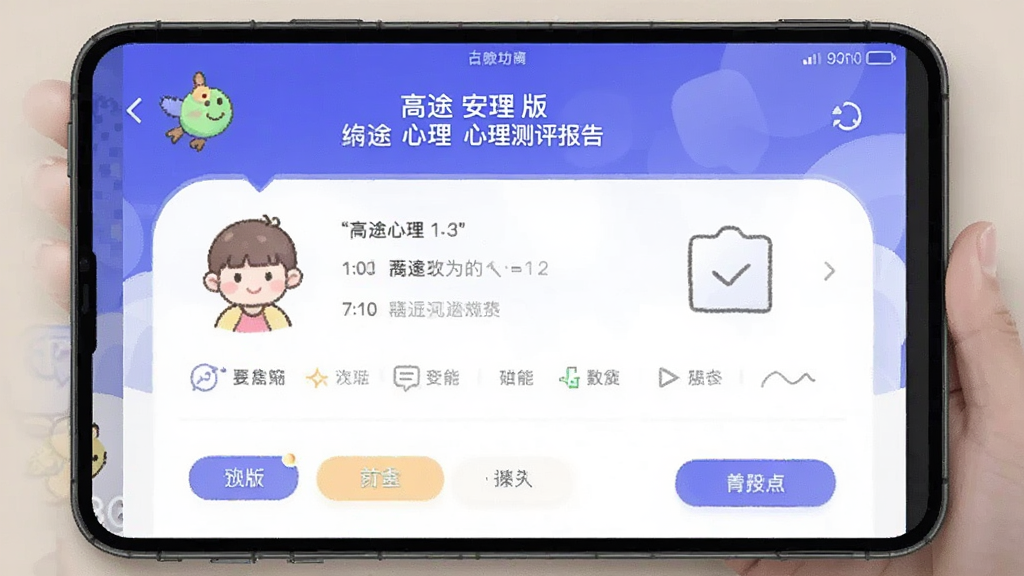 高途心理 安卓版 心理测评报告页面 功能界面