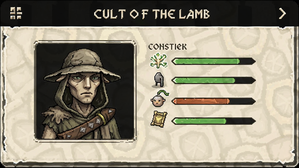 Cult of the Lamb 安卓版 角色属性界面
