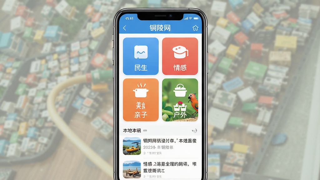 �ֻ���Ļչʾͭ����APP��ҳ���棬����Ϊһ�����ŵ������ֻ������־��У��Ű��Ϸ���Ӧ�ö���������д�š�ͭ���������·�����������С���ʳ�����ӡ�����Ȼ����鿨Ƭ�������У����Ϊ��ˬ�����ı�ƽ��UI��ƣ�ϸ�ڰ���Բ�ǿ�Ƭͼ��ͱ�����Ѷ�б��������������ɾ����޶���Ԫ��