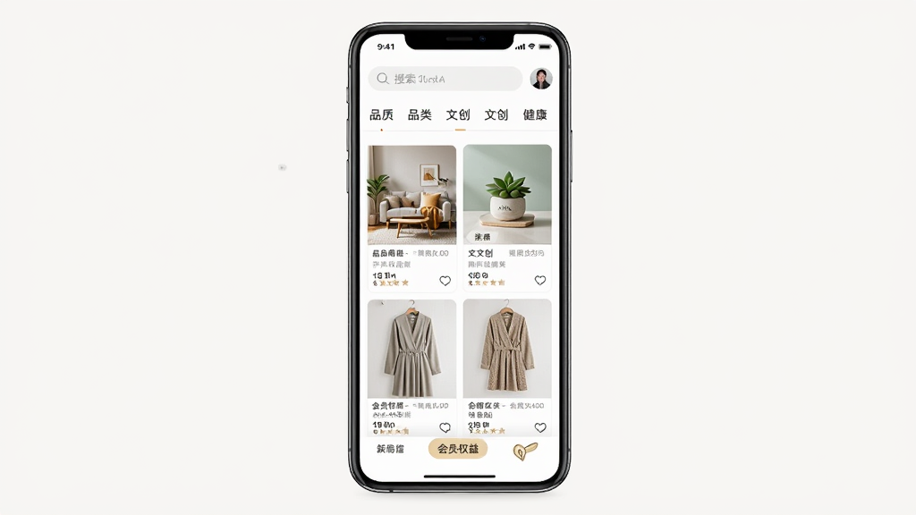 һ������APP��ҳ����չʾ������Ϊ�ֻ���Ļ�е�Ʒ�������̳���ҳ������Ϊ������������Ʒ�ർ������Ʒ�ٲ������Ű���������������Լ���£�ϸ�ڰ����Ҿӡ��Ĵ������������ε���Ʒ��Ƭ���ԱȨ����ڣ����ʸ���ɾ��޶���Ԫ��