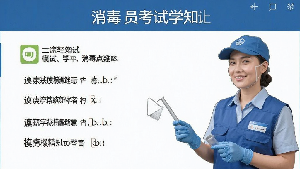 消毒员考试学知题 安卓版 模拟考试界面