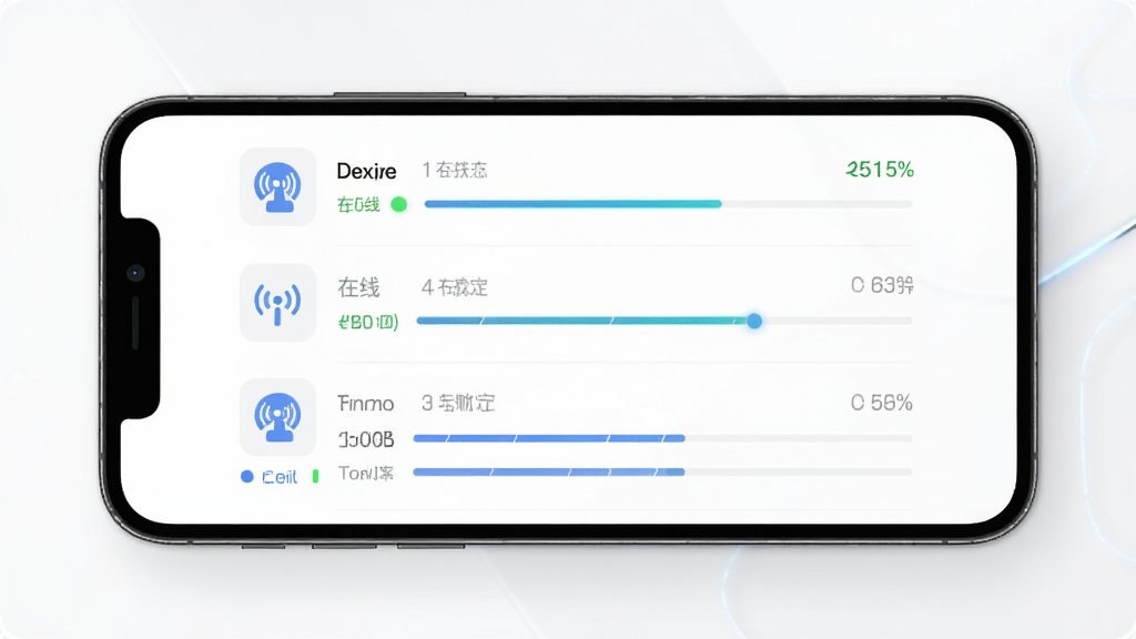 Link Mesh Ӧ�ý���չʾ������Ϊ�ֻ���Ļ�ϵ��豸�б�������״̬�����־��У��Ű��࣬���Ϊ��ˬ�Ƽ��磬ϸ�ڰ����豸ͼ�ꡢ����״̬��ʶ�봫��������������������ɾ����޶���Ԫ��