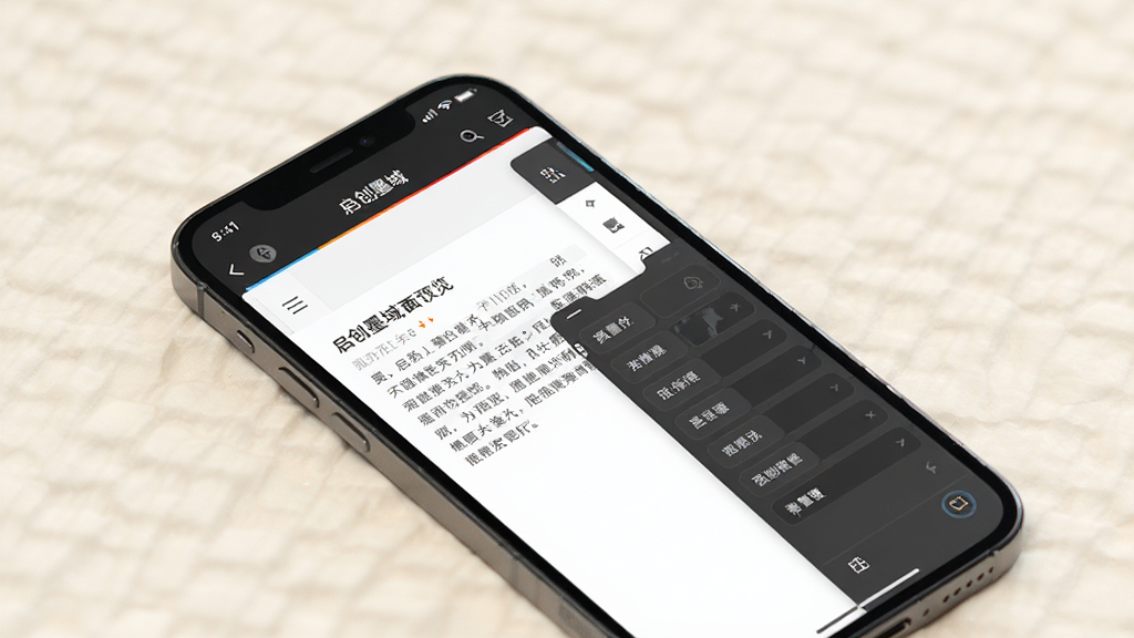 启创墨域移动端界面预览,手机屏幕中展示文本编辑页面与标签管理面板,背景为柔和浅色,排版清爽,风格简约,细节清晰,画质干净