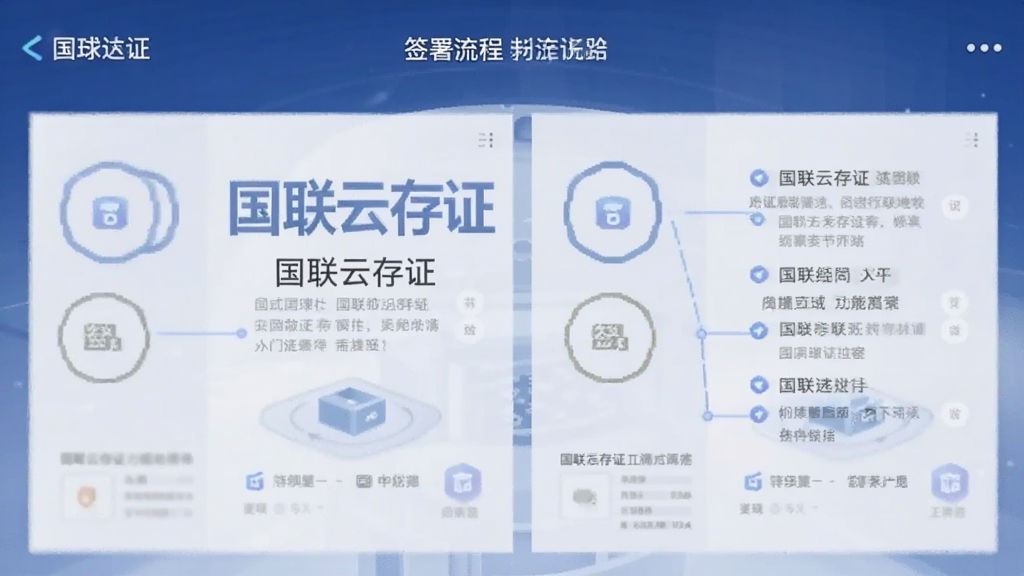 国联云存证 功能界面 签署流程 安卓版