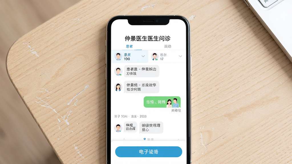 ����Ϊһ�������ֻ���Ļ��ʾ�پ�ҽ��ҽ����������棬����Ϊ�ֻ����з�����ǳɫľ�����棬�Ű��Ϸ�����������⣬���Ϊ����ҽ������磬ϸ�ڰ��������б���ͼ�ĶԻ���������Ӵ�����ť�����ʸ���ɾ��޶���Ԫ��