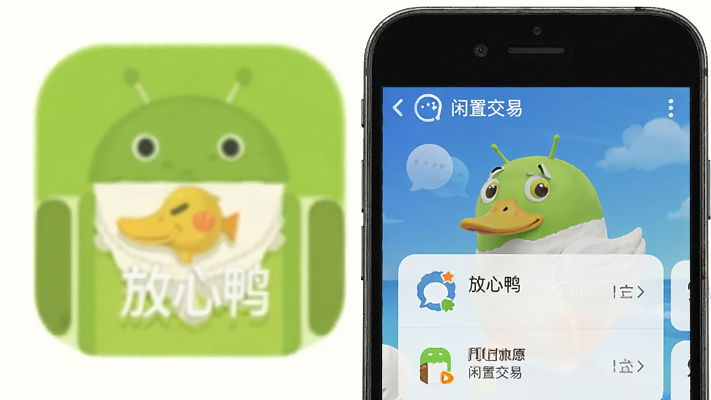 放心鸭 安卓版 本地群聊 闲置交易 功能界面