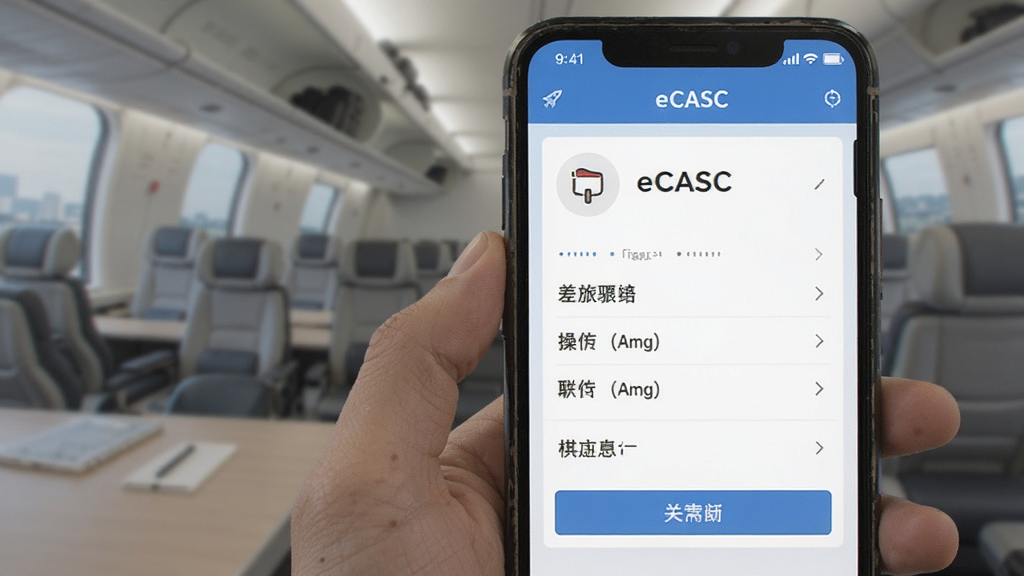 eCASC 安卓版 差旅预订操作界面