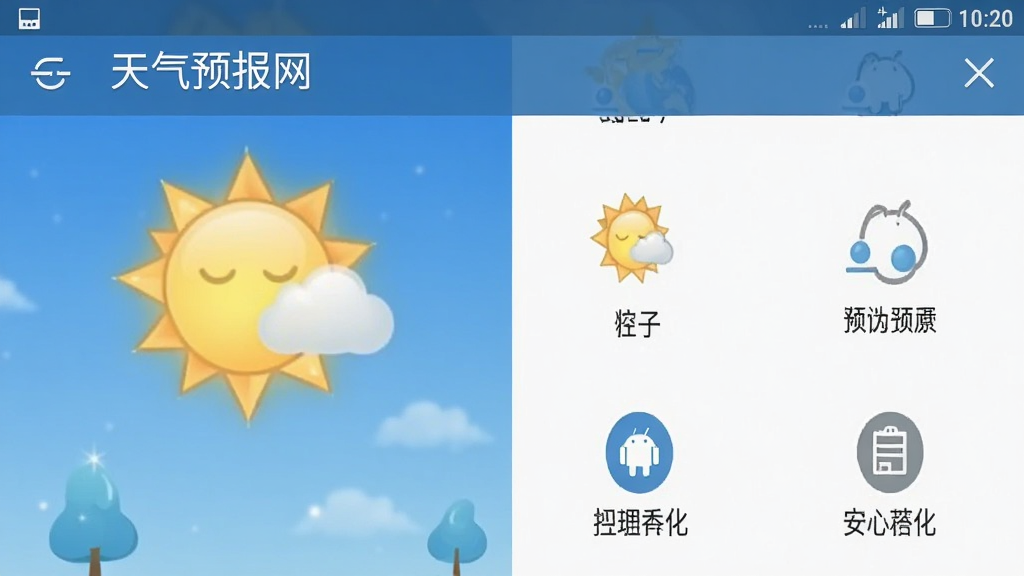 天气预报网 安卓版 功能界面截图