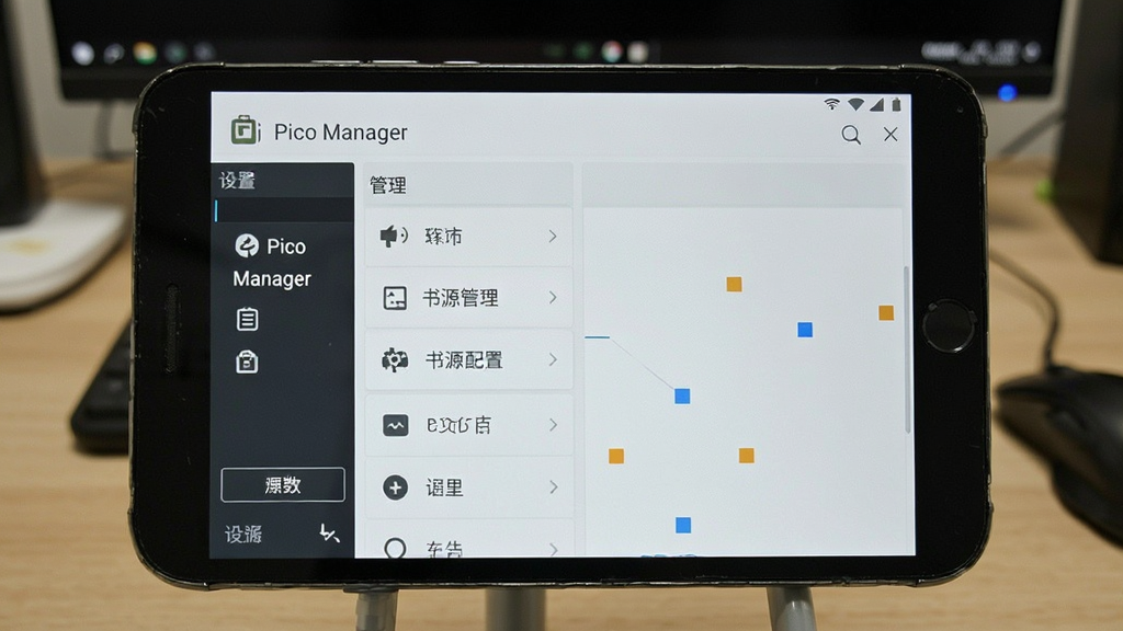 Pico Manager 安卓版 设备配置 书源管理 界面