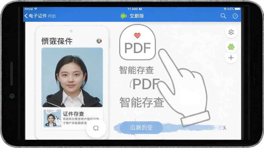 电子证件智能存查 安卓版 PDF工具操作界面