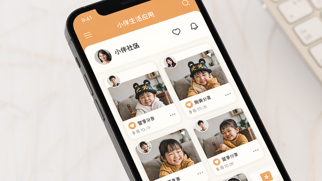 �ֻ���ĻչʾС������Ӧ������ҳ�棬��λ�û�ͷ��͹������ͼ�Ŀ�Ƭ�������У�ůɫ�����棬��ƽ����Ʒ�񣬻���ɾ����࣬���廭��