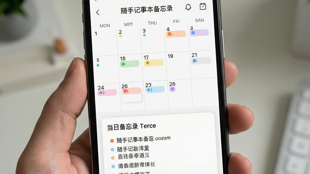 �ֻ���Ļչʾ�������棬���ڸ����ڴ��в�ɫ����С��ǩ���·��г����ձ���¼�嵥��������У��������·������Ű��࣬������±�ƽ����ϸ�ڰ����������֡���ɫԲ���ǡ��嵥��Ƭ�����������ɾ��޶���Ԫ�أ������д��С����ּ��±�����¼������