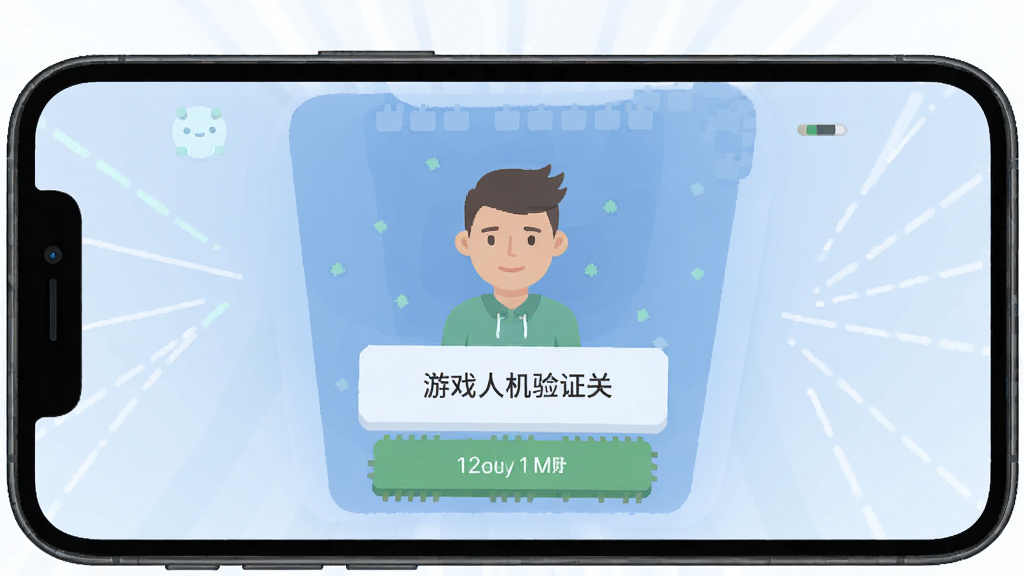 手机屏幕显示我是人类游戏人机验证关卡界面,简洁扁平风格,主体居中,布局清晰,排版整齐,细节丰富,画质干净,无多余元素