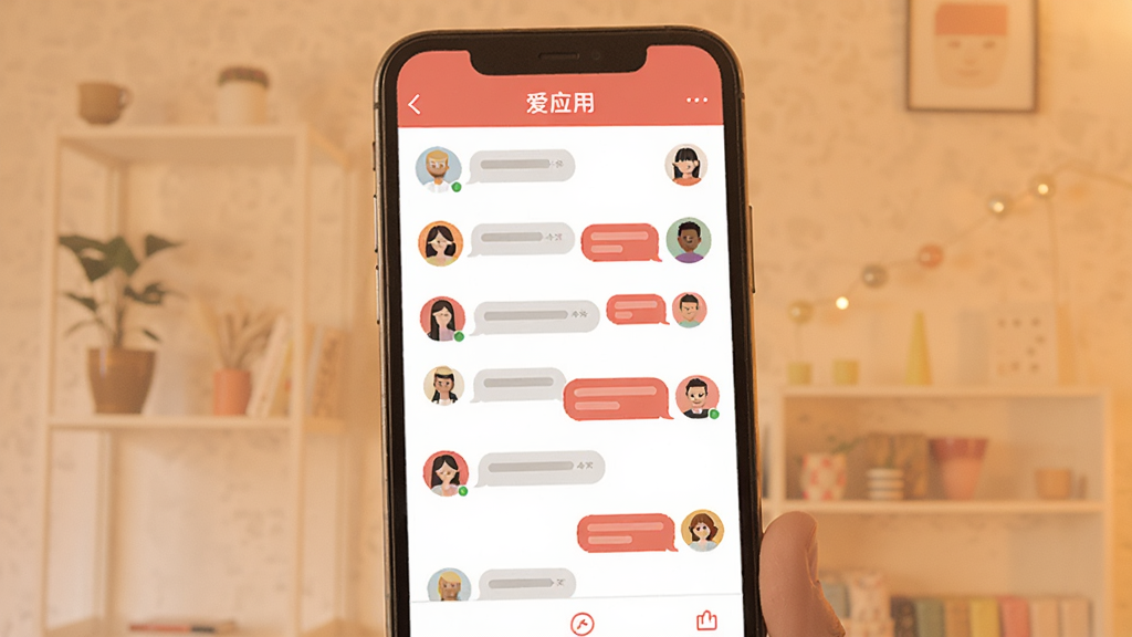 �ֻ���Ļչʾһ��Ӧ�������ҽ��棬��λ�û�ͷ�������У�ůɫ����������ƽ��UI��񣬻���ɾ����࣬���廭��