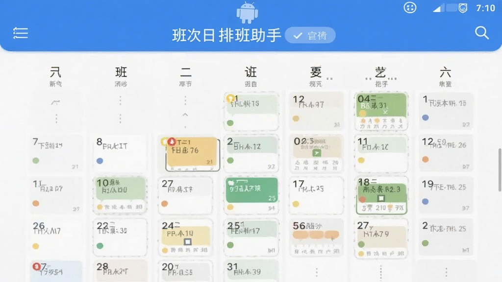 排班助手 安卓版 班次日历 界面预览
