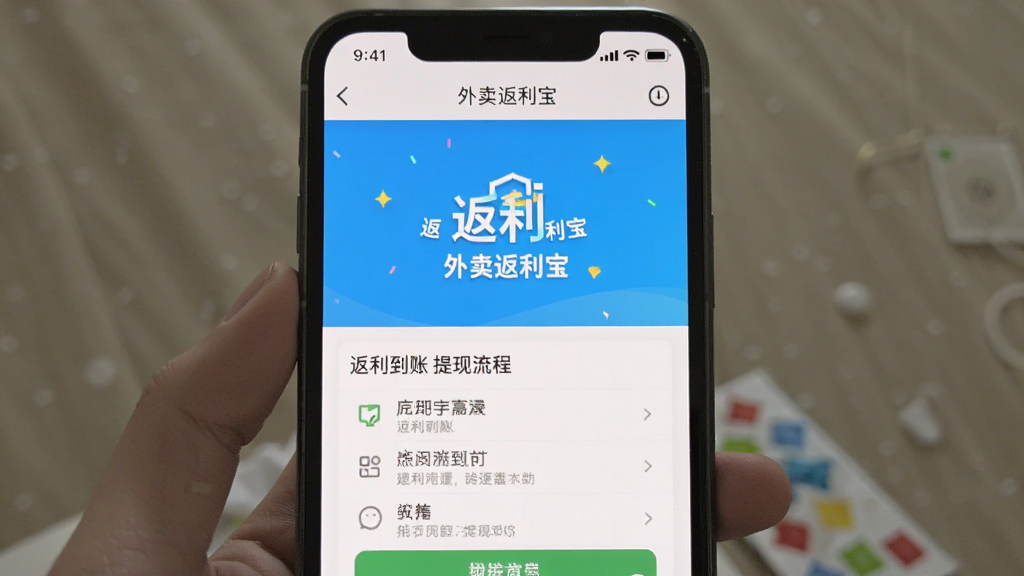外卖返利宝 返利到账 提现流程 手机截图