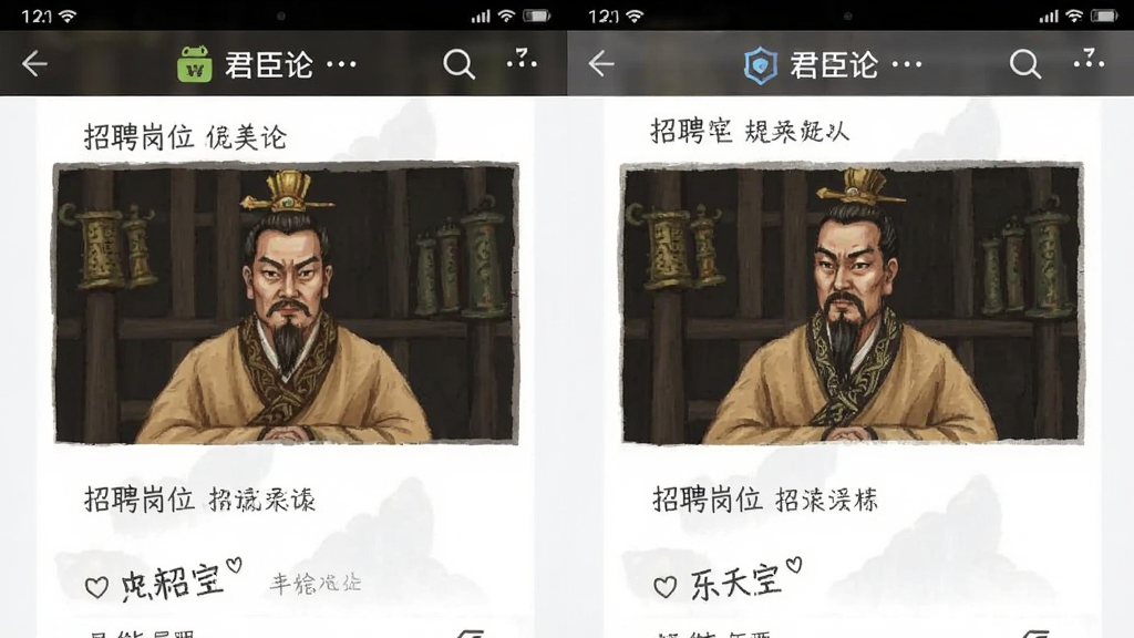 君臣论 安卓版 招聘岗位 功能页面