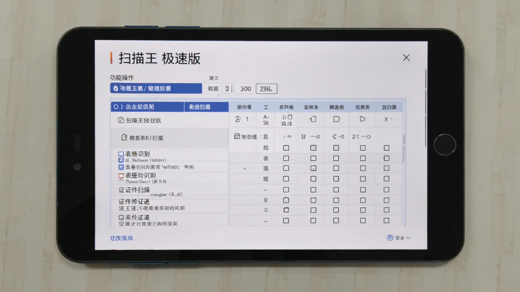 扫描王极速版 功能操作 表格识别 证件扫描 安卓版