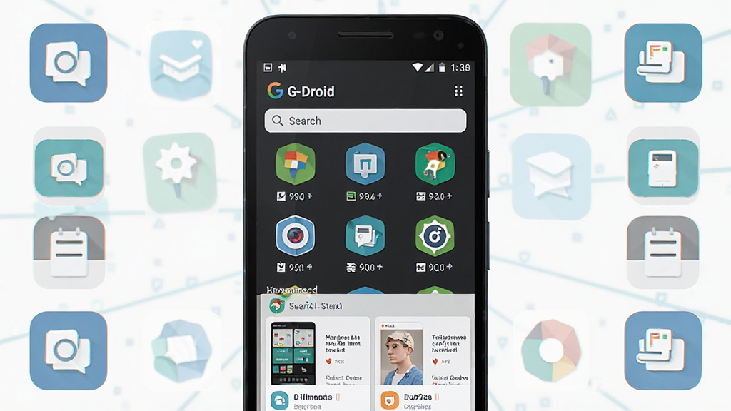 ��������G-Droid������Ϊһ����׿�ֻ���Ļ��ʾ��ԴӦ���̵���棬����Ϊ�����ֻ�չʾ���������ͼ�껷�ƣ��Ű������������Ϊ��ƽ���Ƽ��磬ϸ�ڰ���Ӧ��ͼ���������������Ƽ��б������ʸ���ɾ��޶���Ԫ��