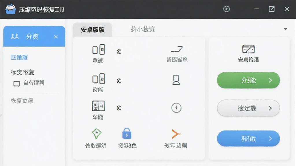 压缩包密码恢复工具 安卓版 功能界面预览