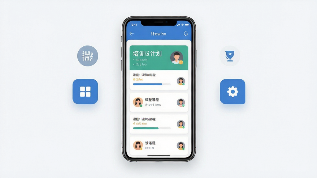΢ѧӦ�ý���չʾ������Ϊ�ֻ���Ļ��ʾ��ѵ�ƻ��б�������Ϊ�����ֻ������Ҹ�������ͼ�꣬�Ű�������������ִ������ƽ����ϸ�ڰ����γ̿�Ƭ����������ͷ��ͼ�꣬���ʸ���ɾ��޶���Ԫ��