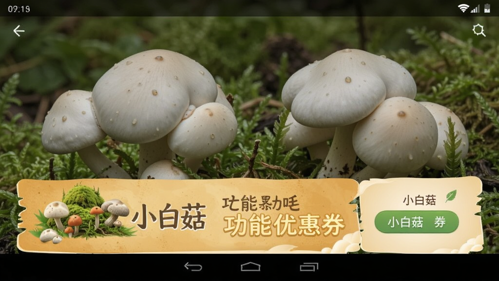小白菇 功能 优惠券 界面 安卓版