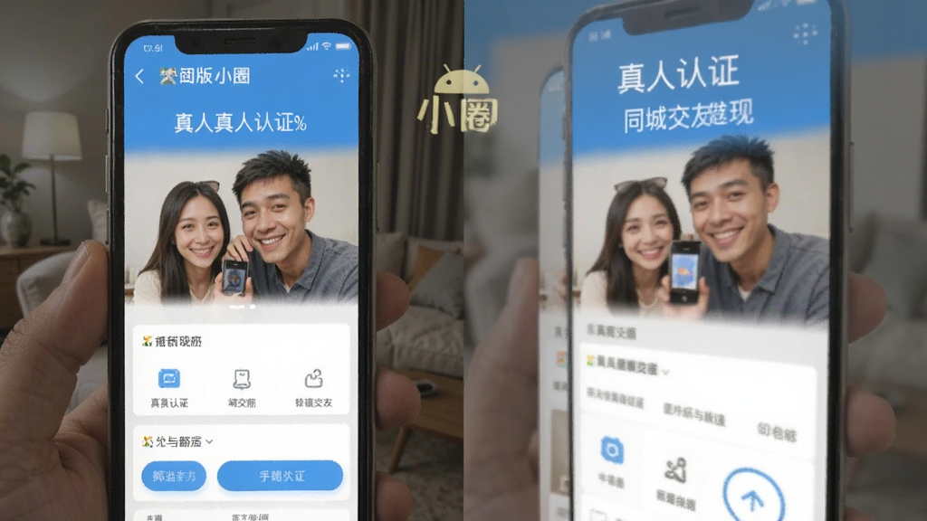 小圈 安卓版 真人认证 同城交友 功能界面