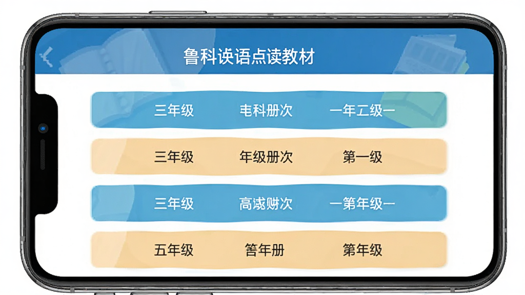 ³��Ӣ�����̲�ѡ��ҳ�棬�������ֻ���Ļ��ʾ�꼶����б��������������У��Ű����������������磬ϸ�ڰ������꼶�����꼶ѡ����ʸ���ɾ��޶���Ԫ��