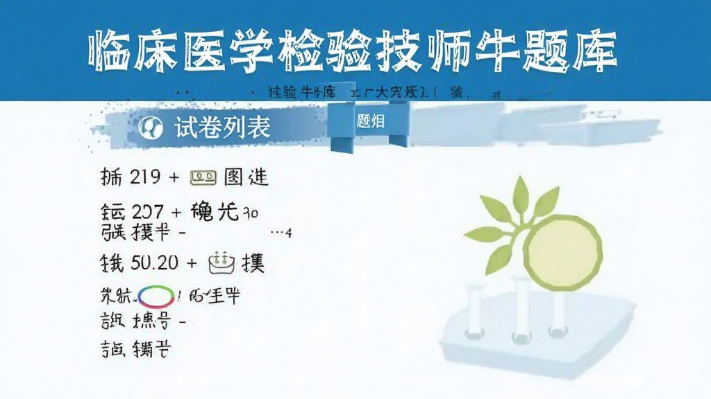 临床医学检验技师牛题库 试卷列表 安卓版
